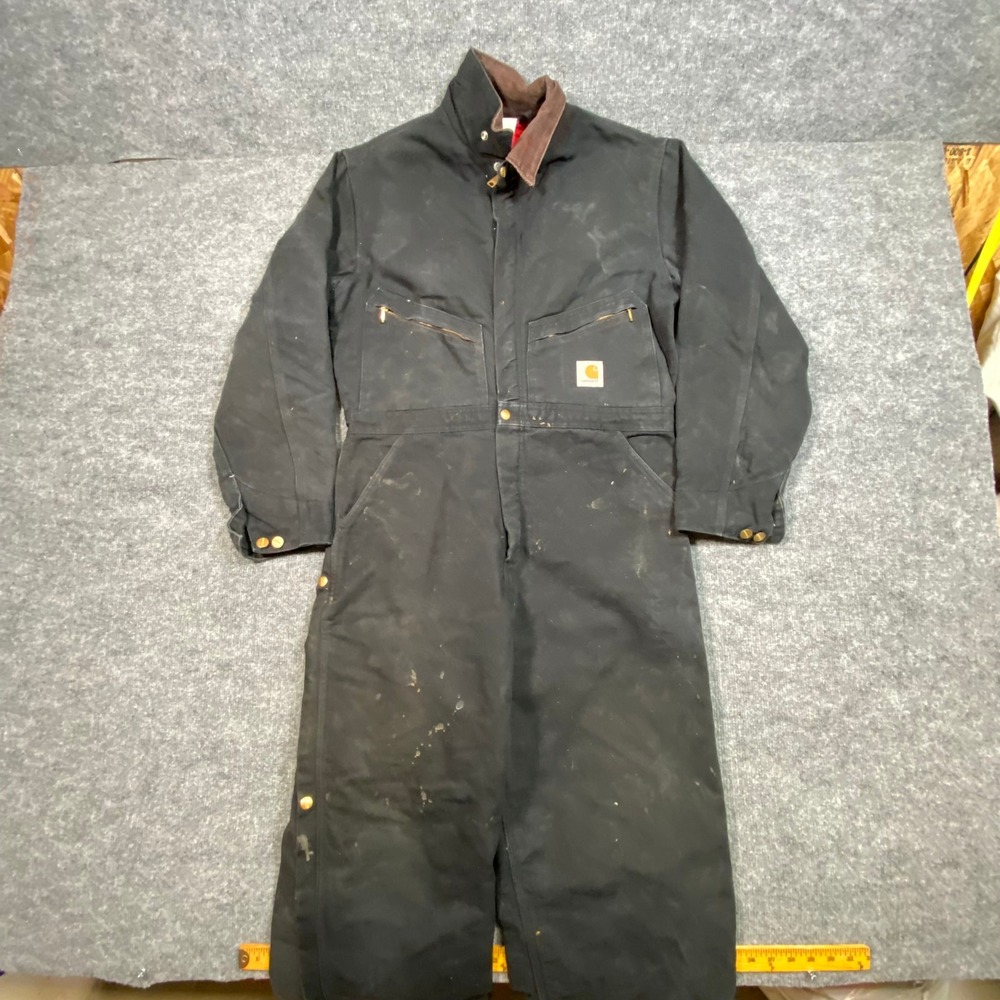 Carhartt X01 BLK Arctic Quilt Lined Coveralls Black Duck Canvas Mens 44 Regular